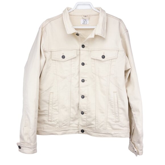 Men's Cream Denim Jacket - Picture 7 of 10